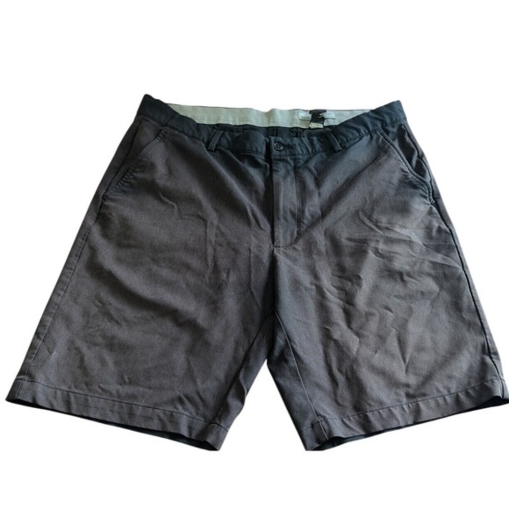 Greg Norman Golf Shorts Flat Front Moisture Wicking Grey/Brown‎ Mens Size 36
